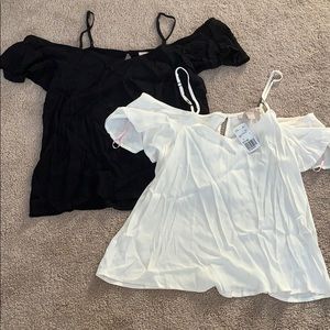 2 cold shoulder blouses, Forever21